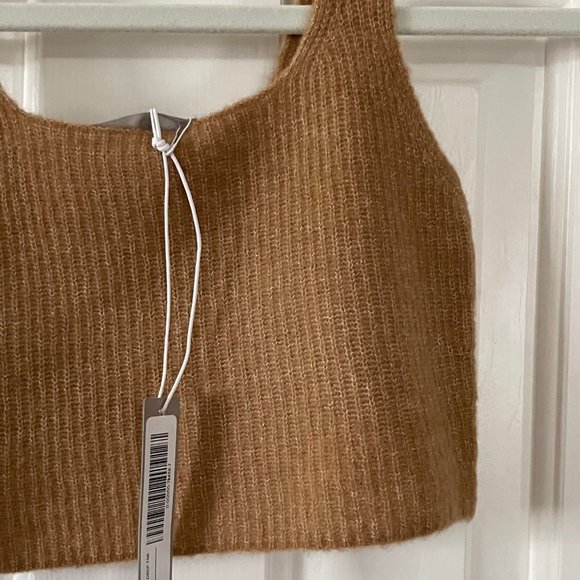 Everlane Tan Camel Square Neck Tank Crop Top Size XS New With Tags - Picture 5 of 7